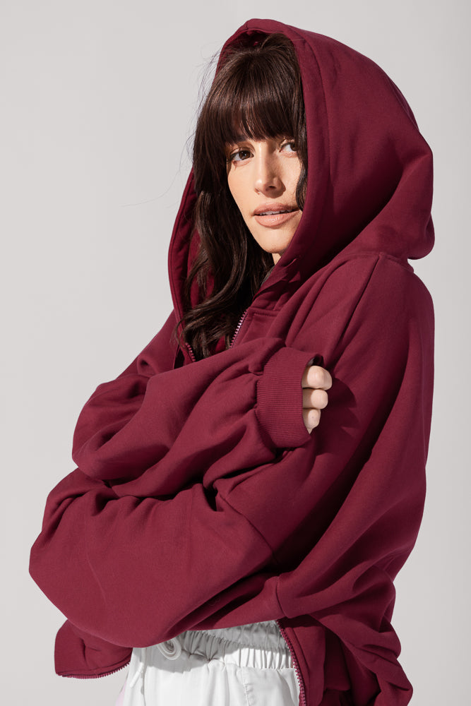 Zip Cloud Hoodie - Crimson – POPFLEX®