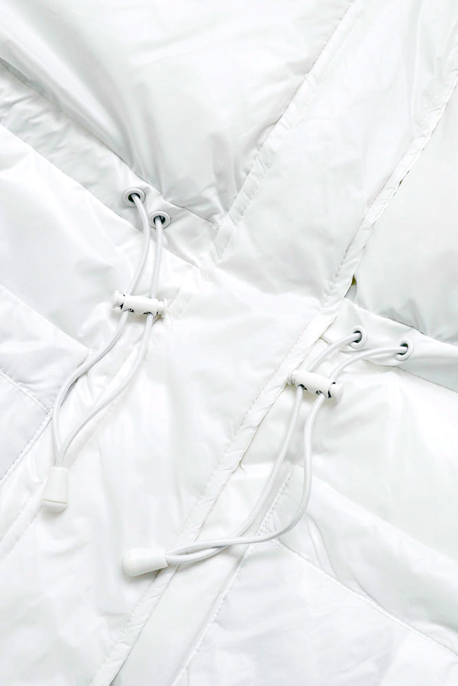 Pearl Peplum Puffer Jacket - White
