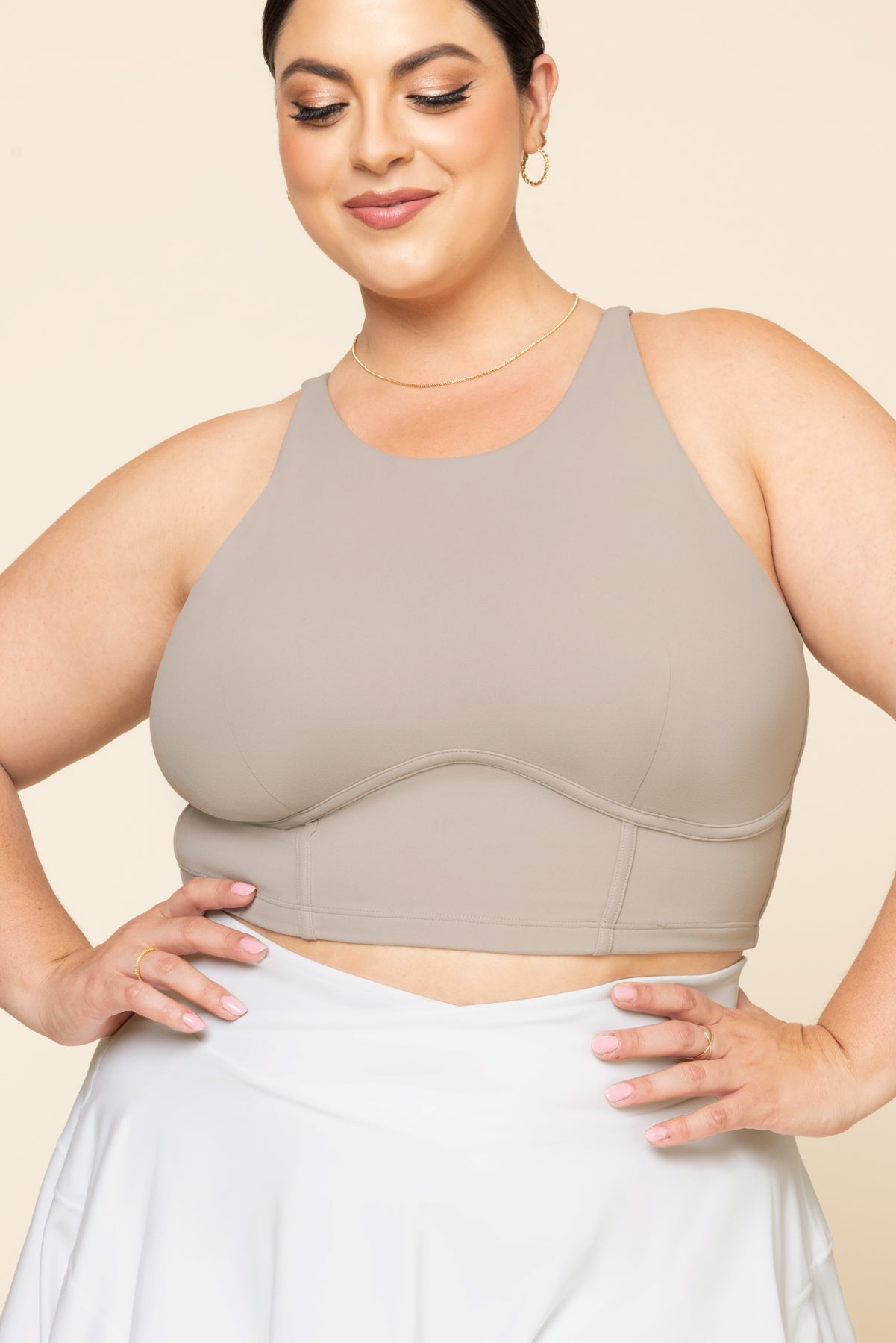 Cleo Corset Crop Bralette - Taupe