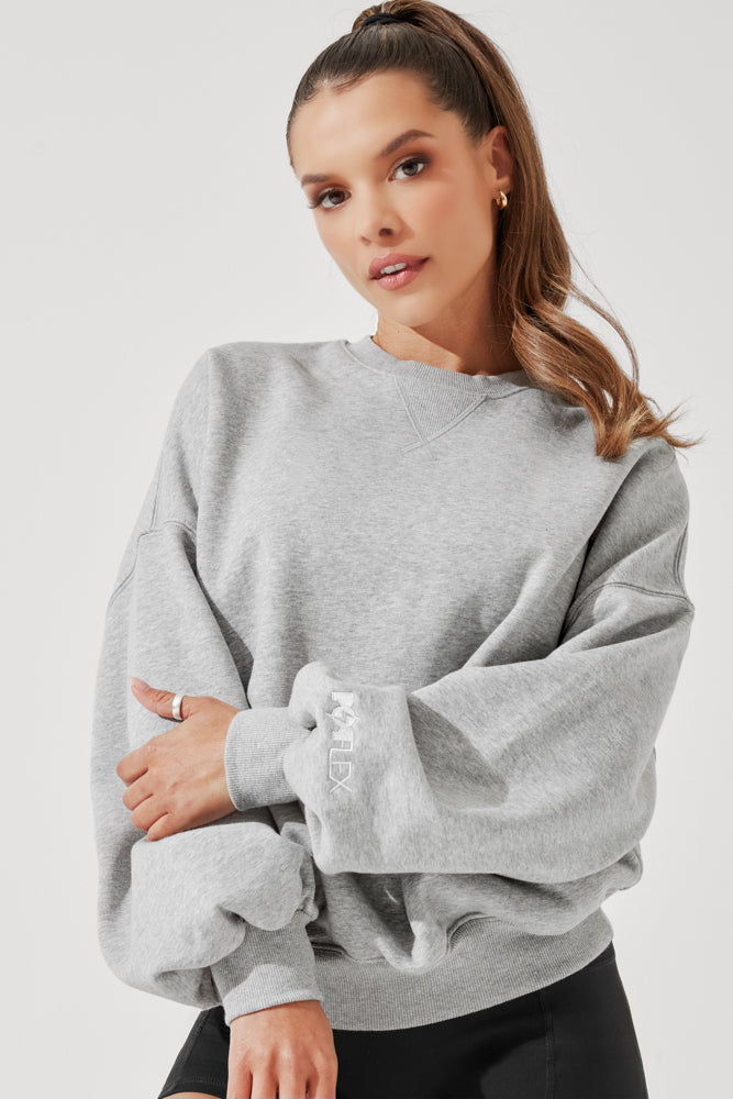 Cloud Crewneck Sweater - Heather Grey – POPFLEX®