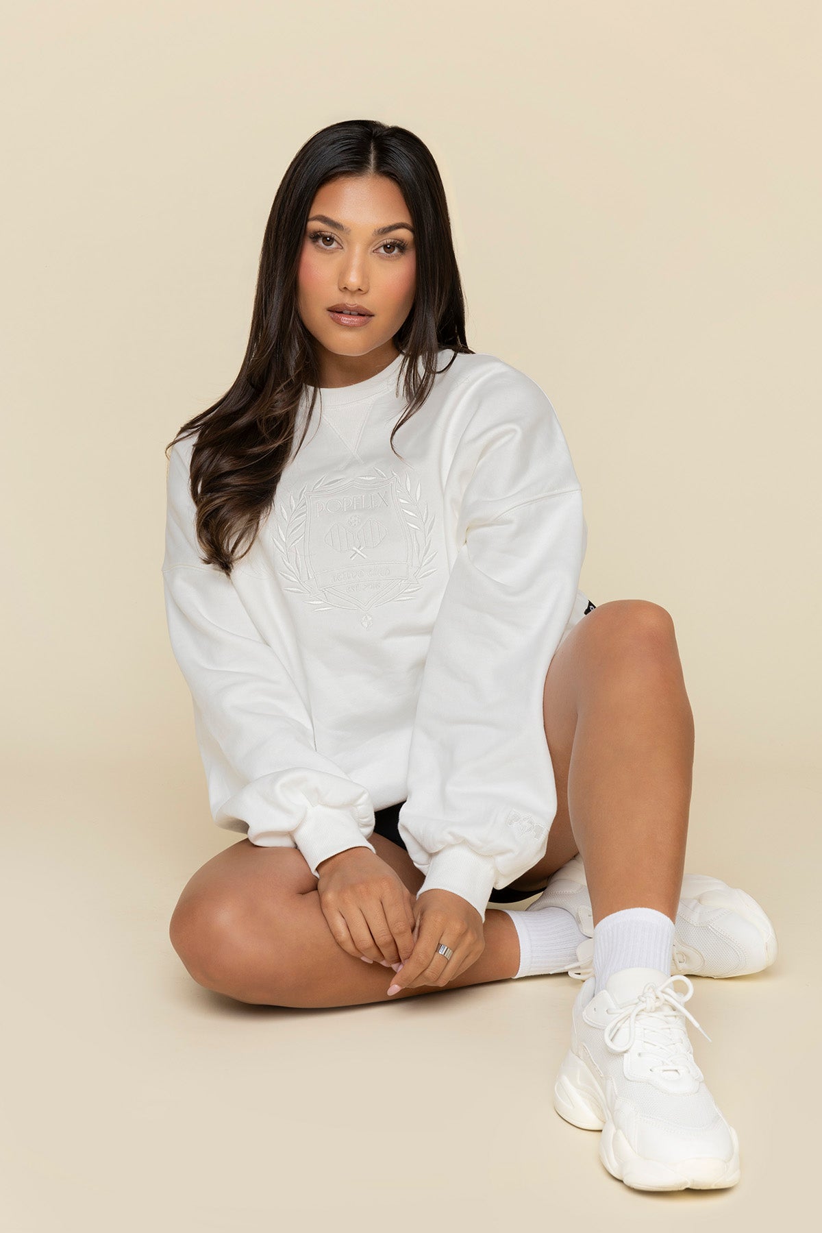 POPFLEX® Active Club Cloud Crewneck Sweater - White