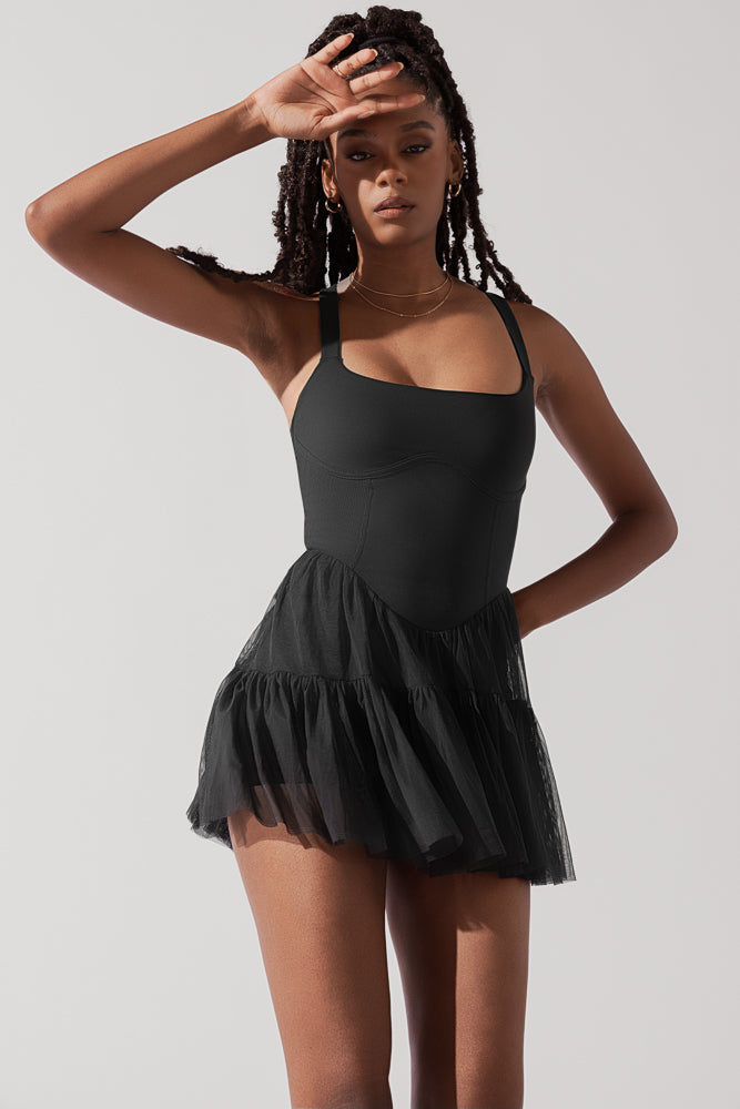 Popflex Corset Pirouette Dress with Built in Shorts Shelf Bra