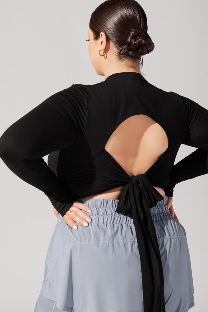 Bow Back Long Sleeve - Black – POPFLEX®