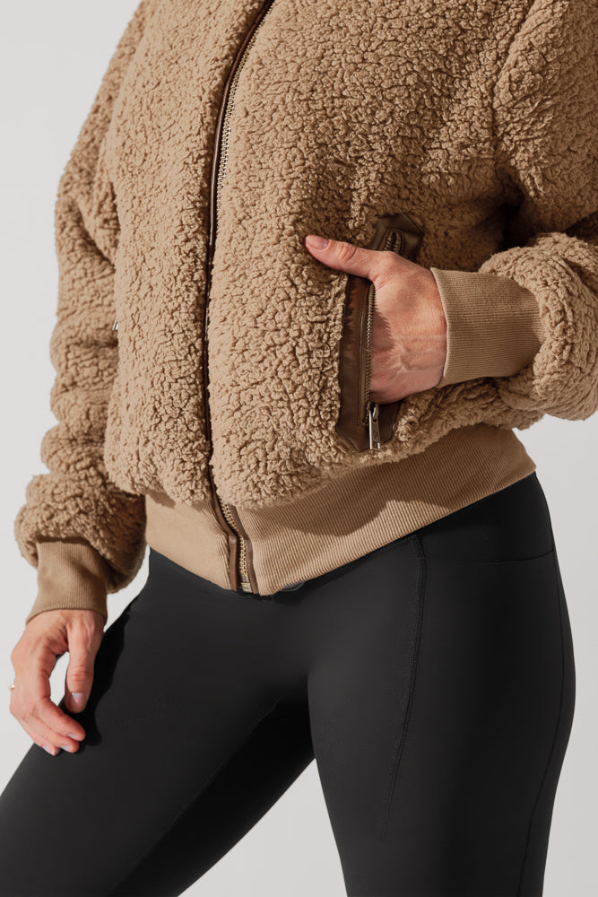 Bomber teddy bear jacket sale