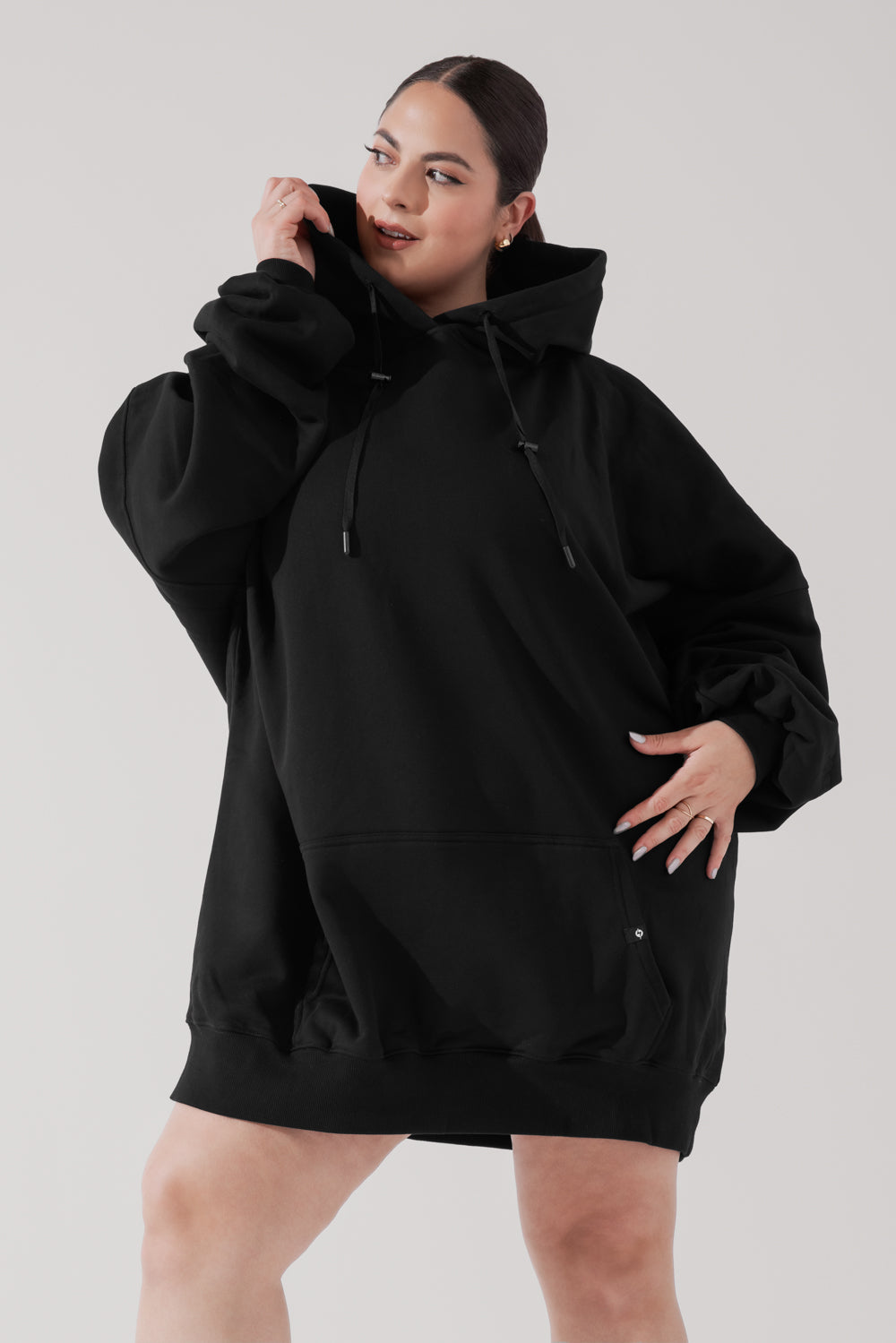 Long Cloud Hoodie Black