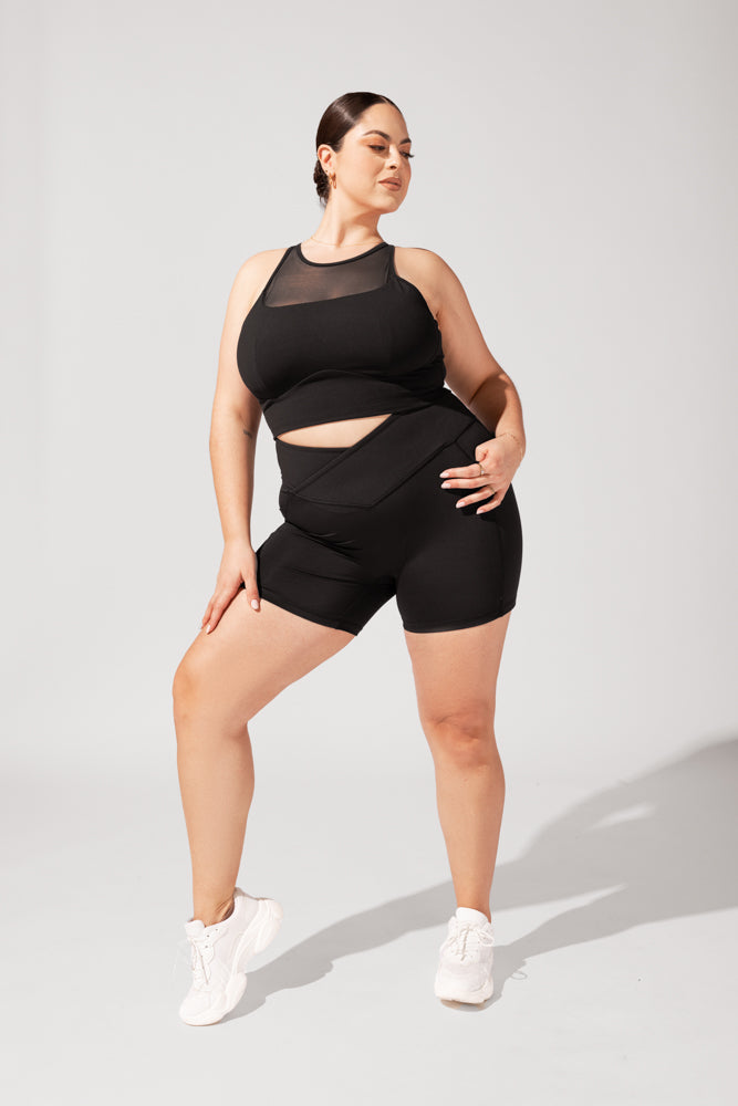 Black booty shorts plus size best sale