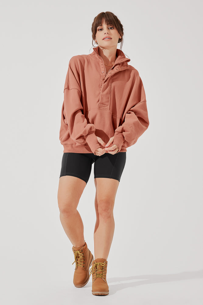 Cotton Half-Zip Pullover in Canyon