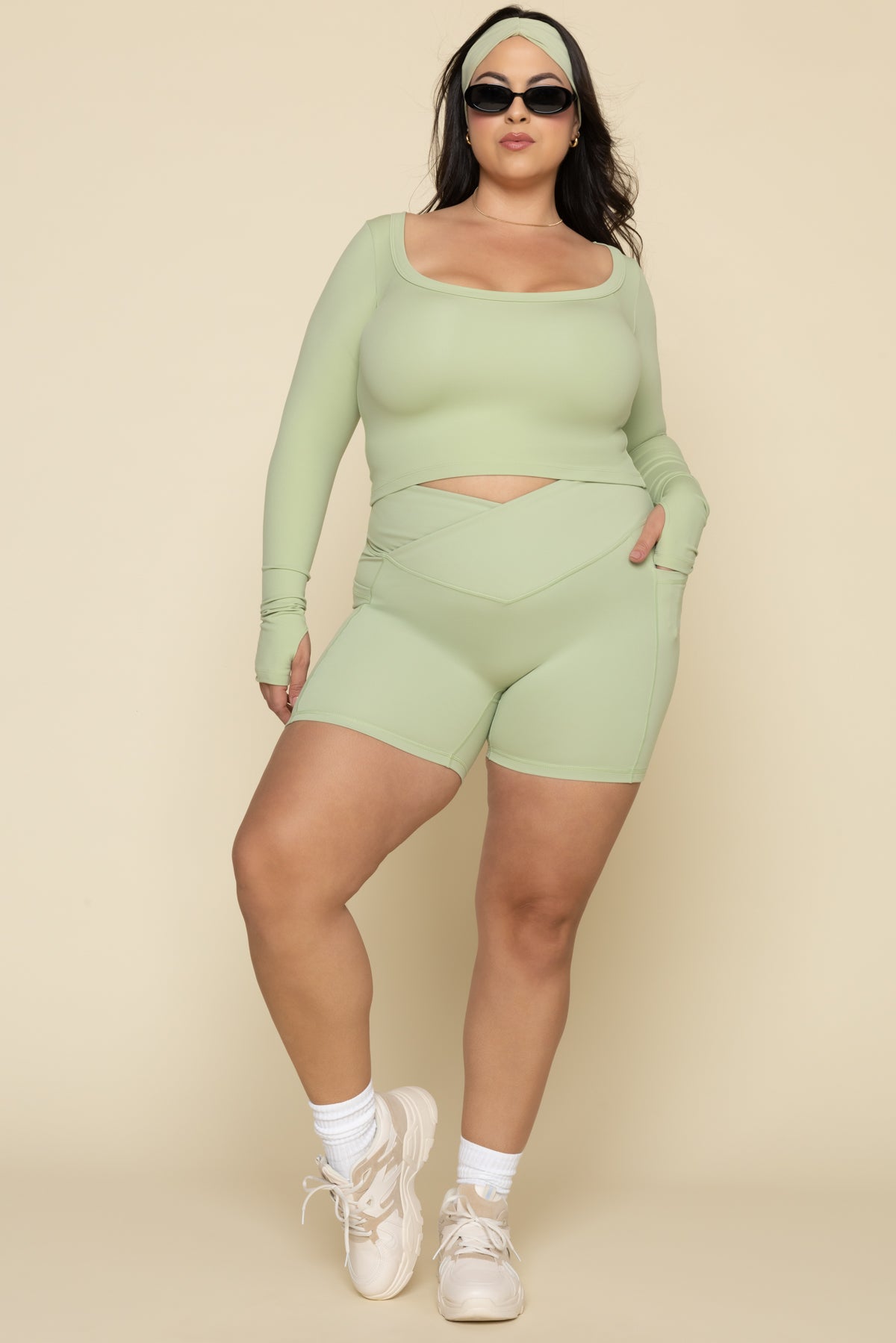 Bamboo Long Sleeve Top Pistachio Soft Luxury Casual Breathable Stretch Plus offers Size Round Neck Capsule Layering