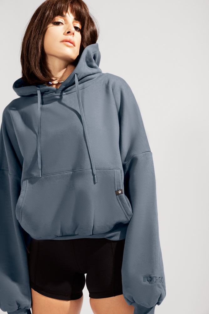 Blue pullover hoodie women's online