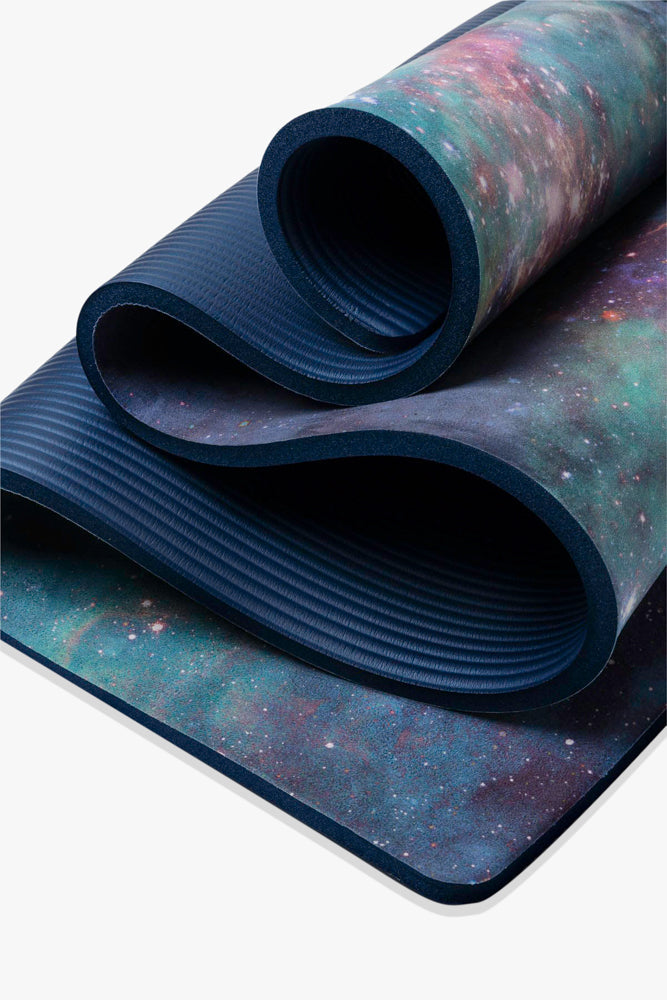 POPFLEX CloudCushion Vegan Suede Yoga Mat - Black 0.5” Thick