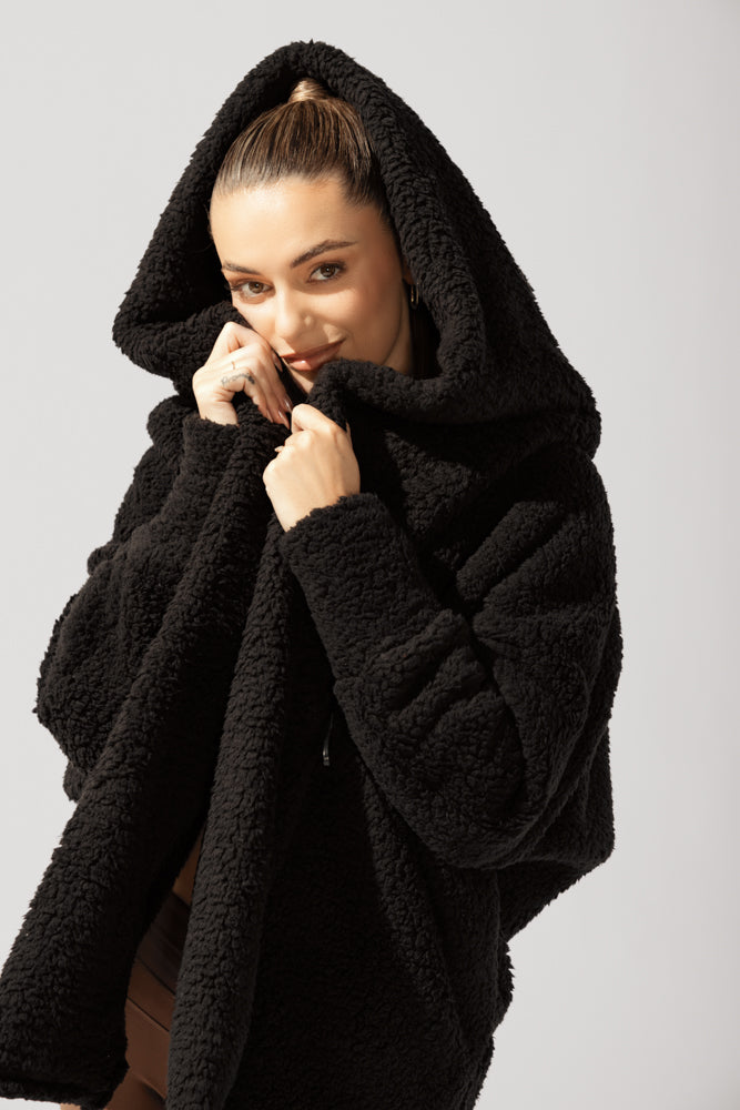 Ae faux clearance sherpa cocoon coat