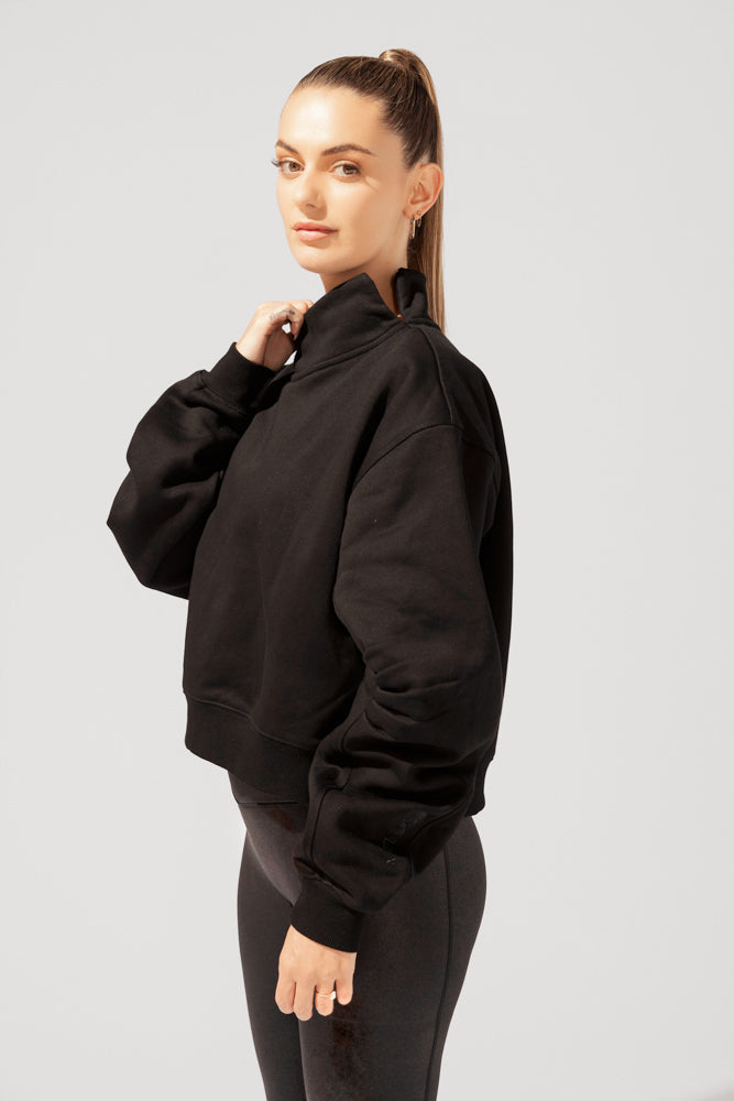 Uptown Mockneck Sweatshirt - Black