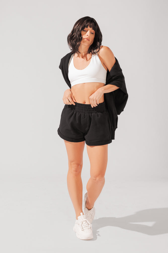 Ooey Gooey Lounge Shorts with Pockets- Black